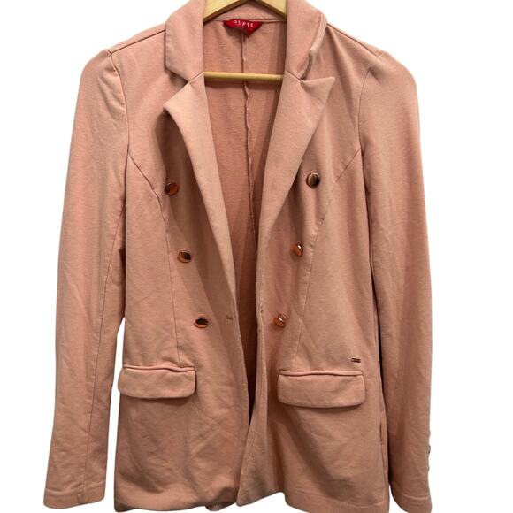 Guess Los Angeles Knit Brass Button Double Breasted Blazer Jacket Women’s - Picture 1 of 7